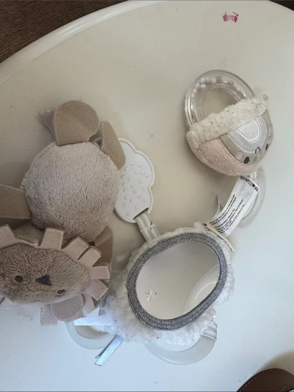 Pottery Barn Kids Hanging Baby Sensory Toys in Gray and Pink